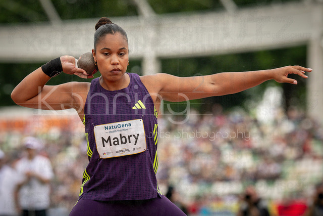 Golden Oval; Dresden, 31.05.2026 | DRESDEN , GERMANY - MAY 31:  Yemisi Mabry (GER / Germany) competes in the shot put during the Golden Oval Continental Tour Silver meeting on May 31, 2026 at Heinz-Steyer-Stadion in Dresden, Saxony, Germany.
