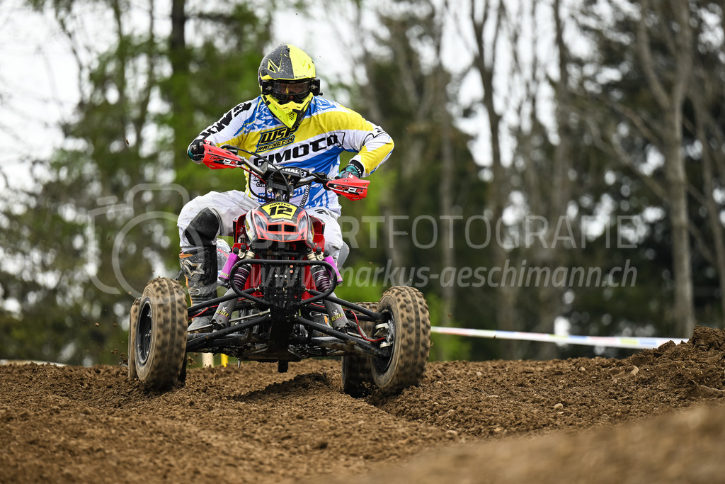 Motocross Schlatt bei Winterthur - 30. April 2023 | #12 Buenter Oliver aus Waedenswil (CH) auf W TEC KTM in der Kategorie Quad am Motocross Schlatt bei Winterthur, 30. April 2023. 
Instagram: @mx_schlatt | @mc_wila | @sam_schweiz
Bild: Sportfotografie Markus Aeschimann | www.markus-aeschimann.ch - Realisiert mit Pictrs.com