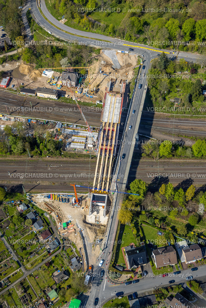 Bochum230404559 | Luftbild, Baustelle Brückenneubau Lohring, Grumme, Bochum, Ruhrgebiet, Nordrhein-Westfalen, Deutschland