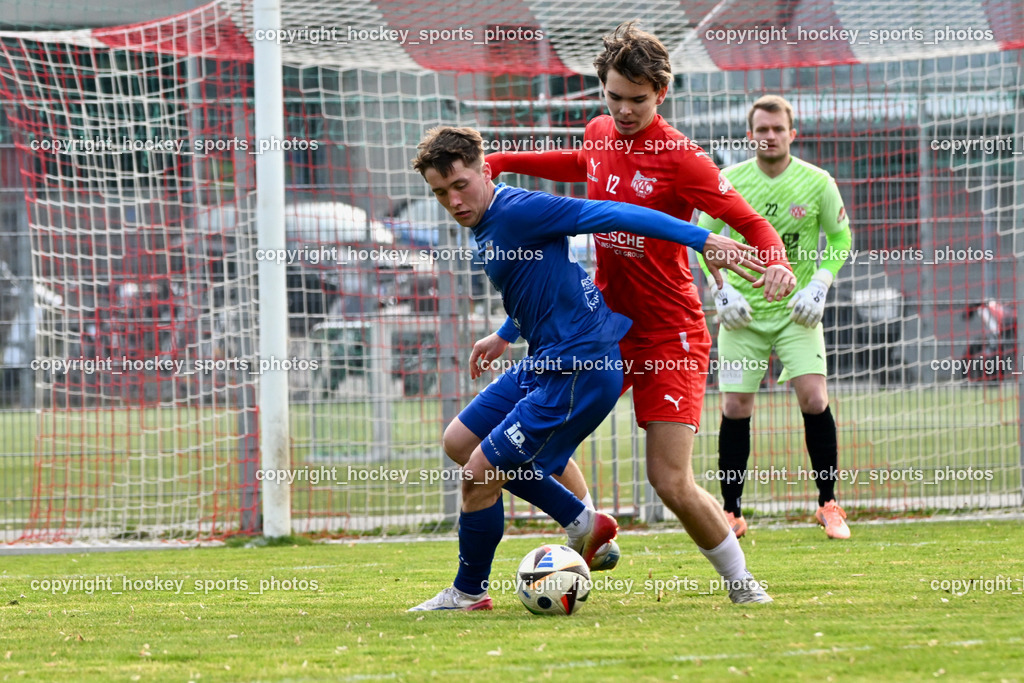 KAC 1909 vs. Union Matrei | #12 Noa Mosser KAC 1909, #1 Florian Magnes KAC 1909, #28 Michael Berger Union Matrei, KAC 1909 vs. Union Matrei, KAC 1909 vs. Union Matrei am 21.03.2026 in Klagenfurt (Sportplatz KAC), Austria, (Photo by Bernd Stefan)