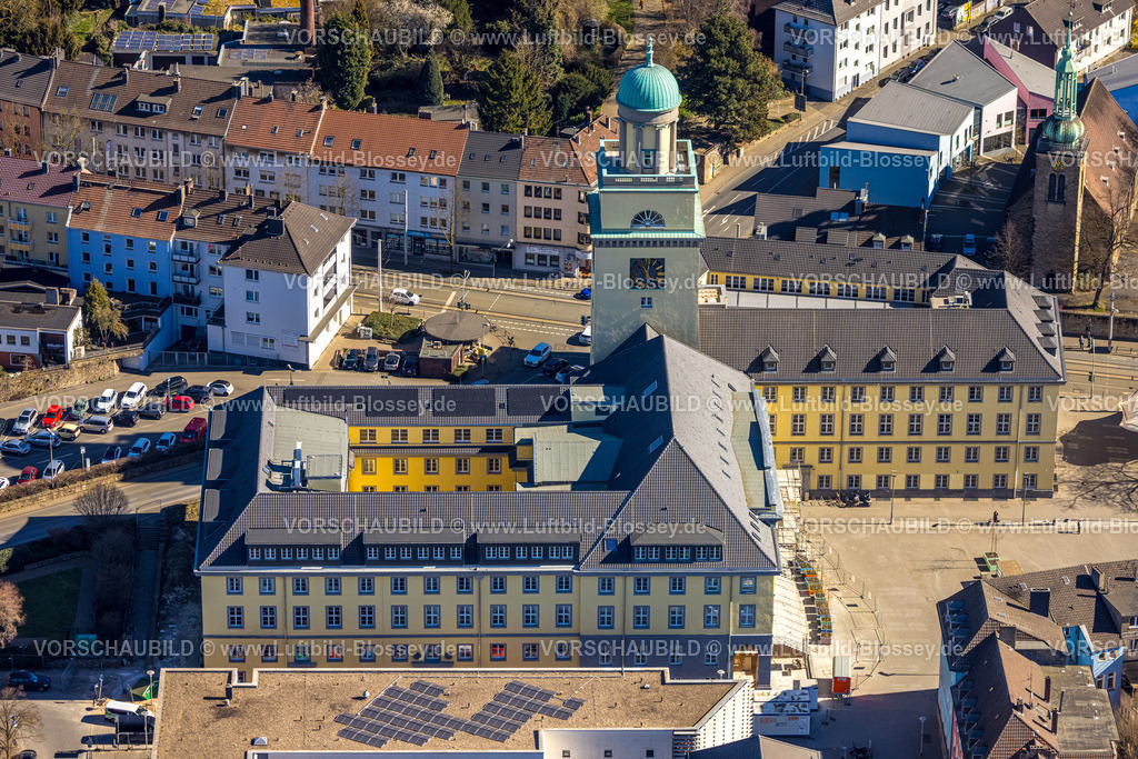 Witten250301098 | Luftbild, Rathaus mit Sanierung, Witten, Ruhrgebiet, Nordrhein-Westfalen, Deutschland