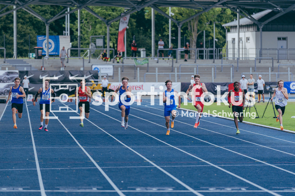 DM U23 U18 Bochum 2026 | mU18 100-Meter-Lauf Finale, Deutsche Meisterschaften der U18 &amp; U23 2026, Lohrheidestadion Bochum-Wattenscheid, 04.07.2026 Foto: Marcel Schwering / sportimfokus - Realisiert mit Pictrs.com