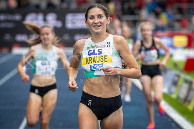 Deutsche Leichtathletik-Meisterschaften; Bochum-Wattenscheid, 26.07.2026 | Deutsche Meisterin 3000m Hindernis: Gesa Felicitas Krause (Silvesterlauf Trier); Deutsche Leichtathletik-Meisterschaften am 26.07.2026 im Lorheide-Stadion, Bochum-Wattenscheid (Nordrhein-Westfalen).
