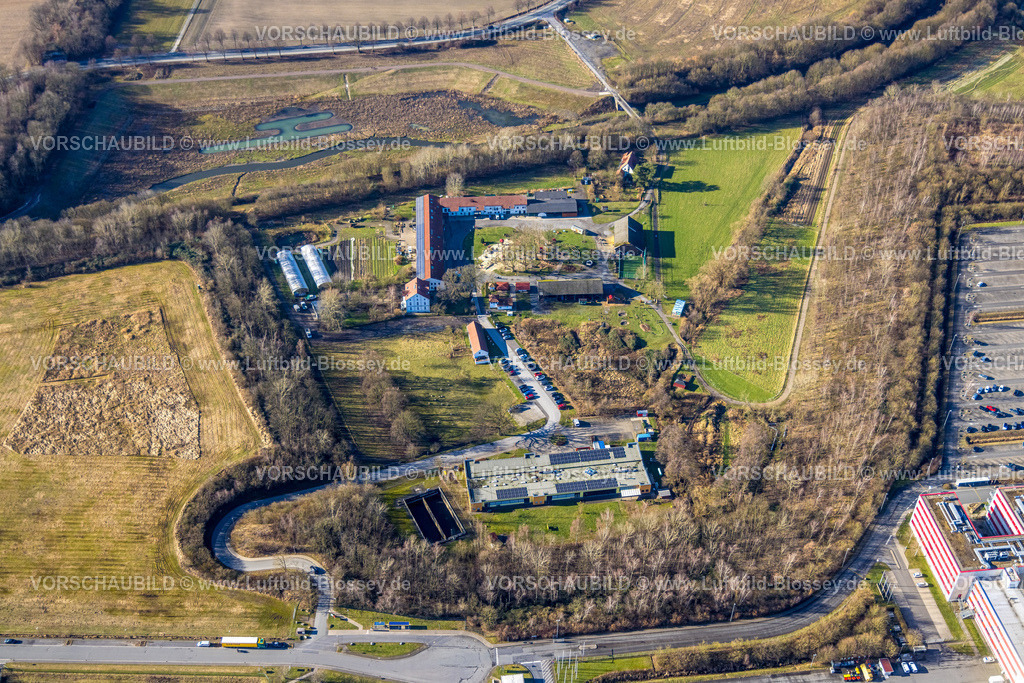 Dortmund240102419 | Luftbild, Gut Königsmühle am Fluss Emscher, Wiesen und Felder, Schwieringhausen, Dortmund, Ruhrgebiet, Nordrhein-Westfalen, Deutschland