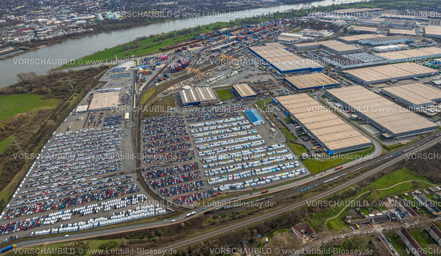 Duisburg230302068 | Luftbild, logport I, Containerhafen, Duisburg Hafen D3T Duisburg Trimodal Terminal, AutomobilLogistik, Friemersheim, Duisburg, Ruhrgebiet, Nordrhein-Westfalen, Deutschland