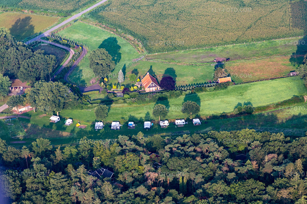 Aerial view: Camping Het Wargerink in Haaksbergen in the state Overijssel, Netherlands. – Photo: IMG_008193.jpg taken on 07/18/2020 by Werner Riehm/FLY-FOTO.com – Resolution of the original: 4958 x 3305 px