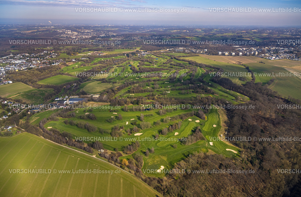 Heiligenhaus240302210 | Luftbild, Golfplatz Golfclub Hösel mit Green und Bunker, Hösel, Ratingen, Ruhrgebiet, Nordrhein-Westfalen, Deutschland
