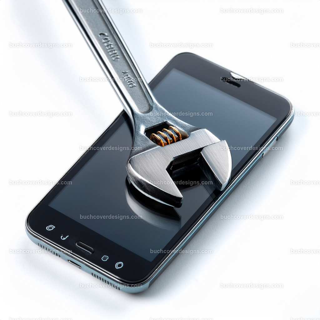 Mobiletelefon mit Bahco-Werkzeug | Entdecken Sie kreative Buch Cover Designs für Self-Publishing-Autoren und Verlage! Unsere maßgeschneiderten Designs ziehen Leser an und bringen Ihre Geschichten visuell zum Leben. Lassen Sie uns Ihr perfektes Cover gestalten!