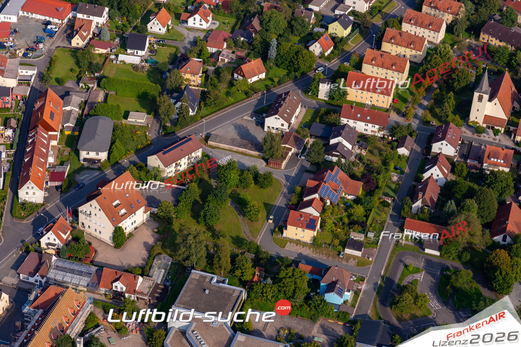Die Luftaufnahme der Stadt Mainleus wurde 2017 vom Flugzeug heraus erstellt ( keine Drohne )- hohe Auflösung für beste Qualität