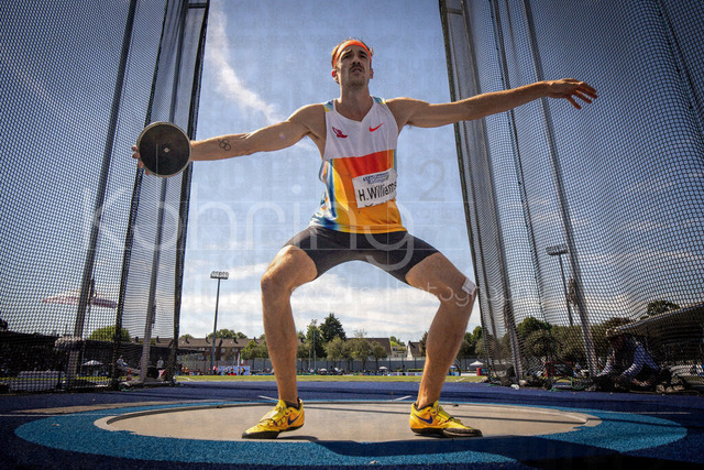 Multisport Event; Ratingen, 28.06.2026 | RATINGEN, GERMANY - JUNE 28, 2026 : Harrison Williams (USA / United States) during the decathlon’s discus throw of the Multisport Event at Stadion Ratingen on June 28, 2026 in Ratingen, Germany.