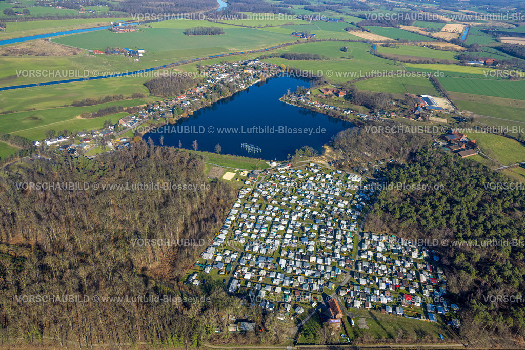 Selm230205807 | Luftbild, Ternscher See und Campingplatz Seepark Ternsche, Fluss Stever, Ternsche, Selm, Münsterland, Nordrhein-Westfalen, Deutschland