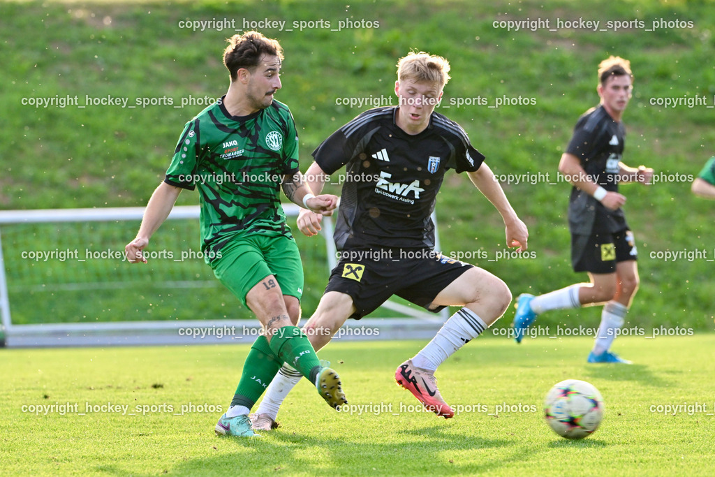 SC Landskron vs. Thal Assling  | #10 Nemanja Lukic SC Landskron, #6 Rene Lukasser-Weitlaner Thal Assling, SC Landskron vs. Thal Assling , SC Landskron vs. Thal Assling  am 09.08.2024 in Villach (Sportanlage Landskron), Austria, (Photo by Bernd Stefan)