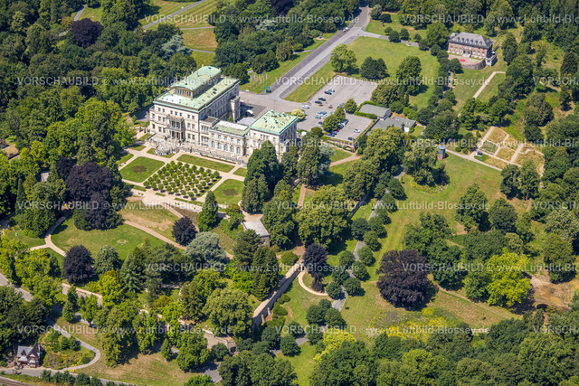 Essen230708069 | Luftbild, Villa Hügel im Kruppwald, Bredeney, Essen, Ruhrgebiet, Nordrhein-Westfalen, Deutschland
