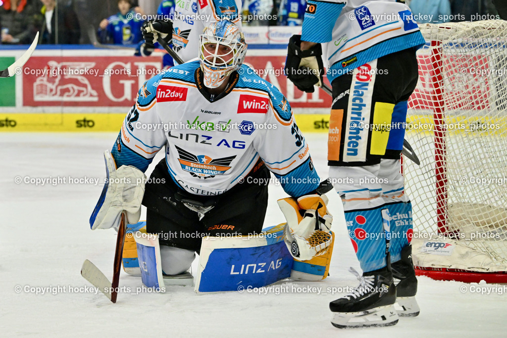 EC IDM Wärmepumpen VSV vs. STEINBACH BLACK WINGS LINZ  | #32 Tirronen Rasmus BLACK WINGS LINZ, EC IDM Wärmepumpen VSV vs. STEINBACH BLACK WINGS LINZ , EC IDM Wärmepumpen VSV vs. STEINBACH BLACK WINGS LINZ  am 28.01.2025 in Villach (Stadthalle Villach), Austria, (Photo by Bernd Stefan)