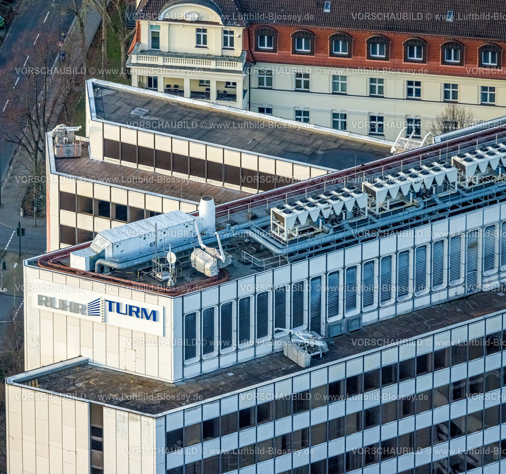 Essen230101748 | Luftbild, Ruhrturm Business Hochhaus, Huttrop, Essen, Ruhrgebiet, Nordrhein-Westfalen, Deutschland