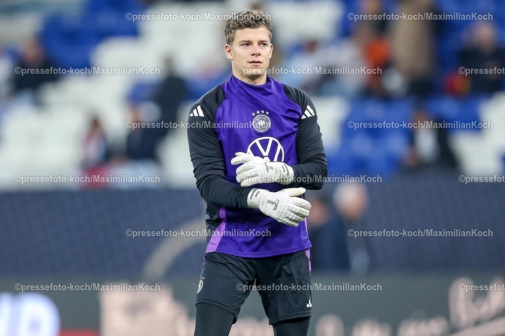 DFB10102501027 | 10.10.2025, Fußball, Länderspiel, Deutschland - Luxemburg, UEFA WM-Qualifikation, 2025/2026, Gruppe A, PreZero Arena in Sinsheim: Torwart Finn Dahmen (GER #21) DFB regulations prohibit any use of photographs as image sequences and or quasi-video.