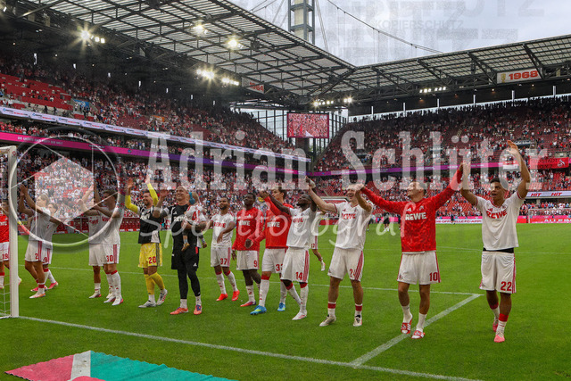 29.08.2026, GER, Fussball, Herren, Bundesliga , 1. Bundesliga, Saison 2026/2027, 1. FC Köln - TSG 1899 Hoffenheim | 1. FC Köln Schlussjubel, jubelt nach dem Sieg
