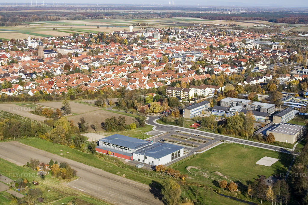 Luftbild: Bienwaldhalle Kandel in Kandel im Bundesland Rheinland-Pfalz in Deutschland. Foto: IMG_8796.jpg vom 05.11.2007 durch Werner Riehm/FLY-FOTO.de