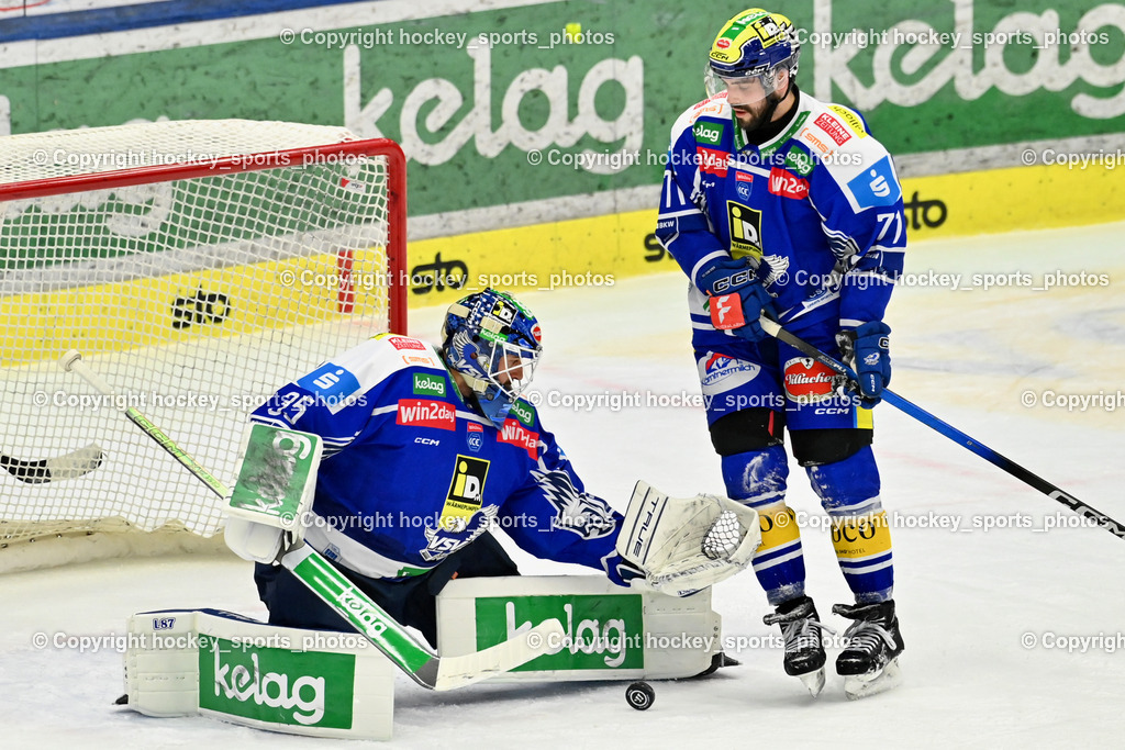 EC IDM WÄRMEPUMPEN VSV vs. HCB Südtirol Alperia | #35 Joe Cannata EC VSV, #71 Steven Strong EC VSV, EC IDM WÄRMEPUMPEN VSV vs. HCB Südtirol Alperia, EC IDM WÄRMEPUMPEN VSV vs. HCB Südtirol Alperia am 28.12.2025 in Villach (Stadthalle Villach), Austria, (Photo by Bernd Stefan)