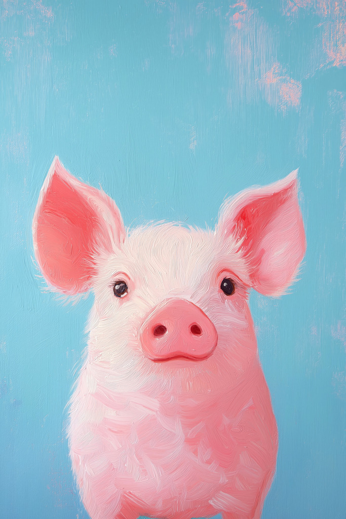 2409005 - Schweinchen | Ein kleines Schwein im Stil eines Gemäldes.