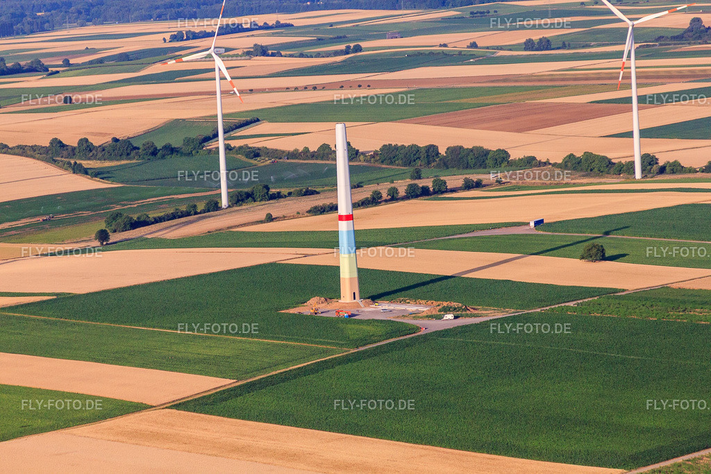 Windparkbaustellen | Luftbild: Windparkbaustellen in Offenbach an der Queich im Bundesland Rheinland-Pfalz in Deutschland. Foto: IMG_69685.jpg vom 04.07.2014 durch Werner Riehm/FLY-FOTO.de - Realisiert mit Pictrs.com