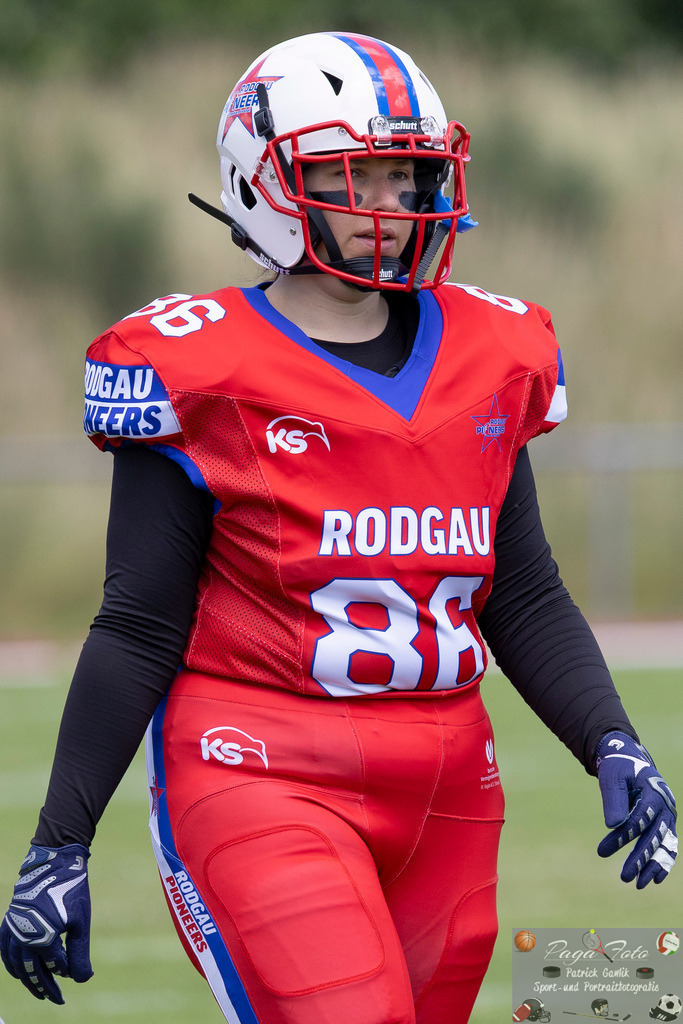 GFLW 1: German Football League Women 1: Rodgau Pioneers Ladies - Stuttgart Scorpions Sisters, 07.06.2026 | Lea Schlipphak (Rodgau Pioneers Ladies #86), Freisteller, Portrait / Porträt, Rodgau Pioneers Ladies - Stuttgart Scorpions Sisters, Rodgau, Maingau-Energie-Stadion "Am Weichsee", 7.6.2026 - Realisiert mit Pictrs.com