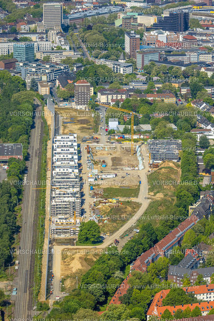Dortmund230503743 | Luftbild, Baustelle Kronprinzenviertel für Neubau von Wohnungen, Am Wasserturm Südbahnhof, Westfalendamm, Dortmund, Ruhrgebiet, Nordrhein-Westfalen, Deutschland