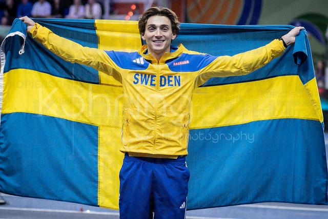 World Athletics Indoor Championships Kujawy Pomorze 26, 21.03.2026 | TORUN, POLAND - MARCH 21:  Gold in the men’s pole vault for Armand DUPLANTIS (SWE) during the World Athletics Indoor Championships Kujawy Pomorze 26 on day 2 / session 2 at Kujawsko-Pomorska Arena Torun on March 21, 2026 in Torun, Poland. 