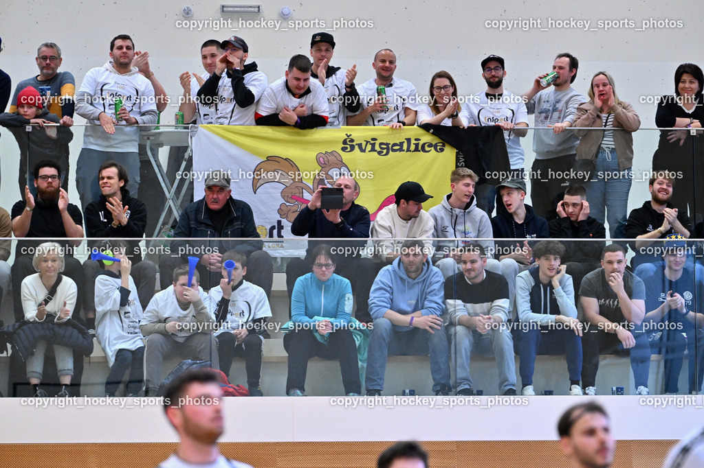 FBK Loka vs. VSV Unihockey | Besucher Ballspielhalle St. Martin, FBK Loka Fans, FBK Loka vs. VSV Unihockey, FBK Loka vs. VSV Unihockey am 23.03.2025 in Villach (Ballspielhalle St. Martin), Austria, (Photo by Bernd Stefan)