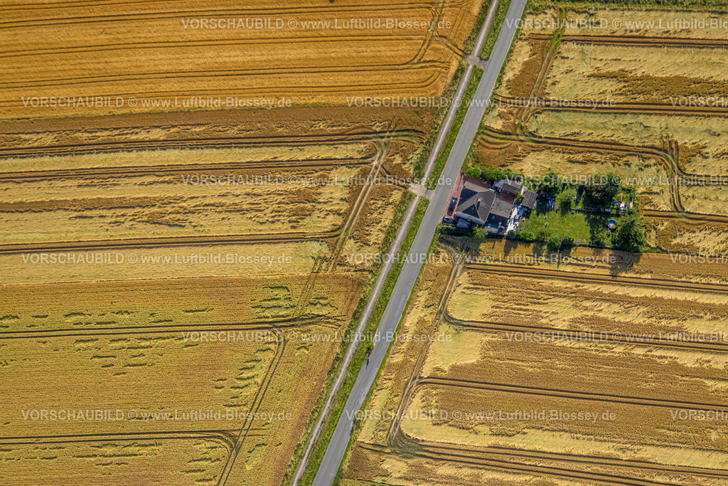 Dortmund230702029 | Luftbild, Wohnhäuser Lanstroper Straße, landwirtschaftliche Felder, Lanstrop, Dortmund, Ruhrgebiet, Nordrhein-Westfalen, Deutschland