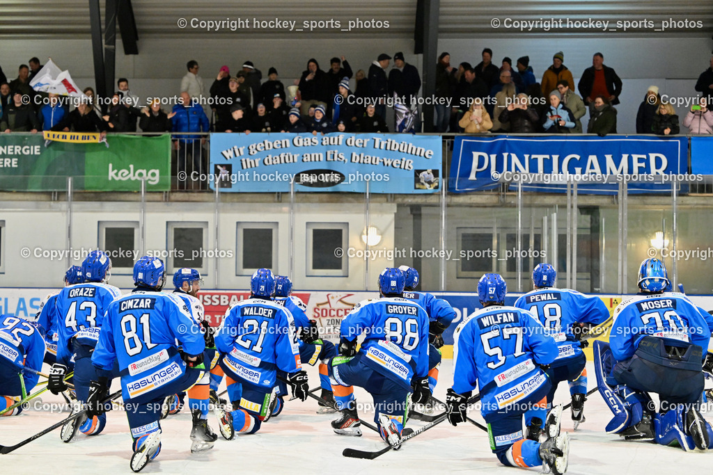 ESC SPARKASSE STEINDORF vs. UECR Huben  | ESC Steindorf Mannschaft Jubel mit Fans, ESC SPARKASSE STEINDORF vs. UECR Huben , ESC SPARKASSE STEINDORF vs. UECR Huben  am 06.02.2026 in Steindorf (Ossiachersee Halle), Austria, (Photo by Bernd Stefan)