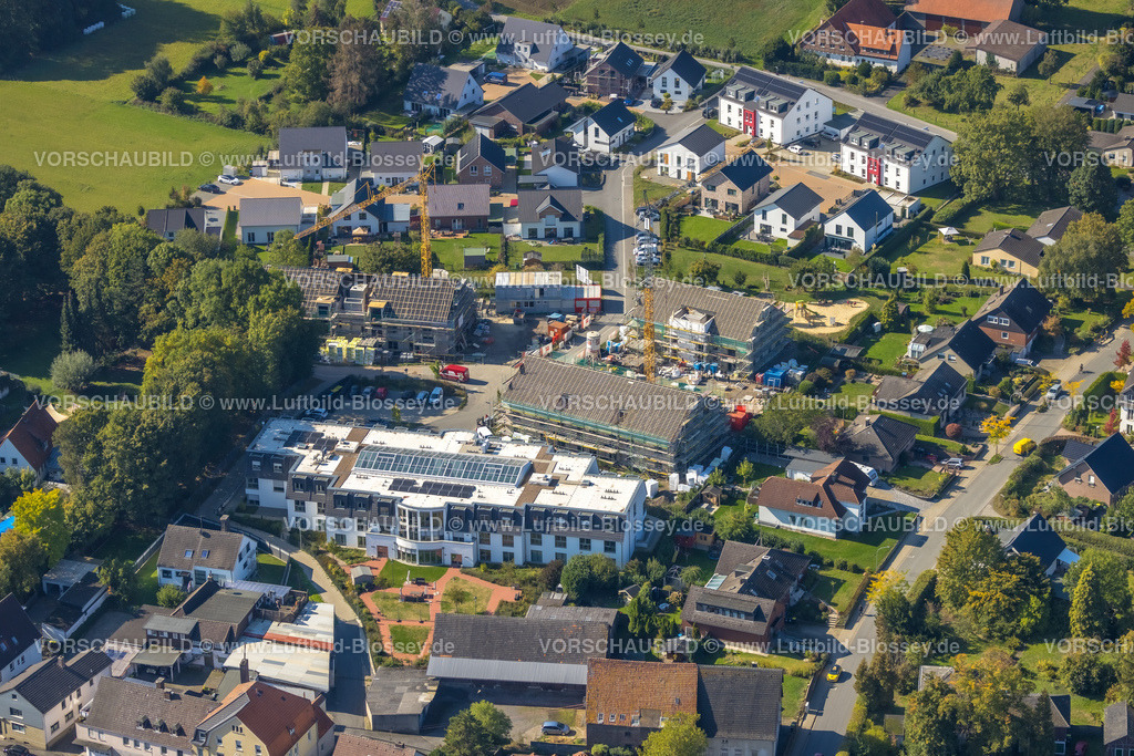 Unna220903045 | Luftbild, Baustelle und Neubaugebiet Große-Oetringhaus-Straße, Pflegewohnanlage Haus am Hellweg, Hemmerde, Unna, Ruhrgebiet, Nordrhein-Westfalen, Deutschland