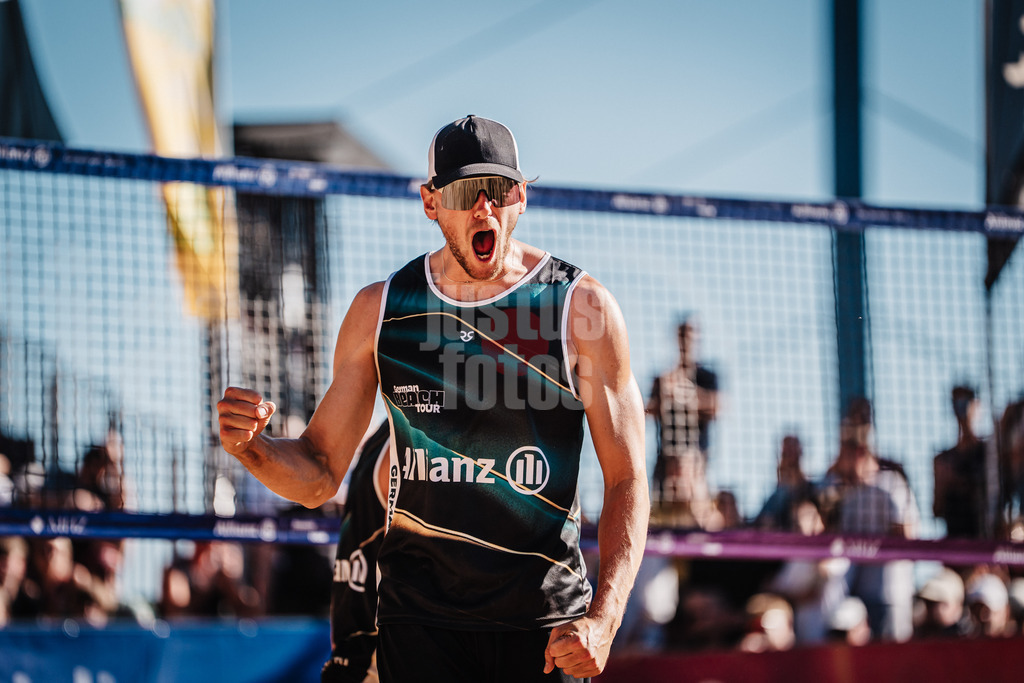 Beachvolleyball | Männer | Allianz German Beach Tour 2025 | Tourstop Düsseldorf | 11.05.2025 | Paul Henning jubelt