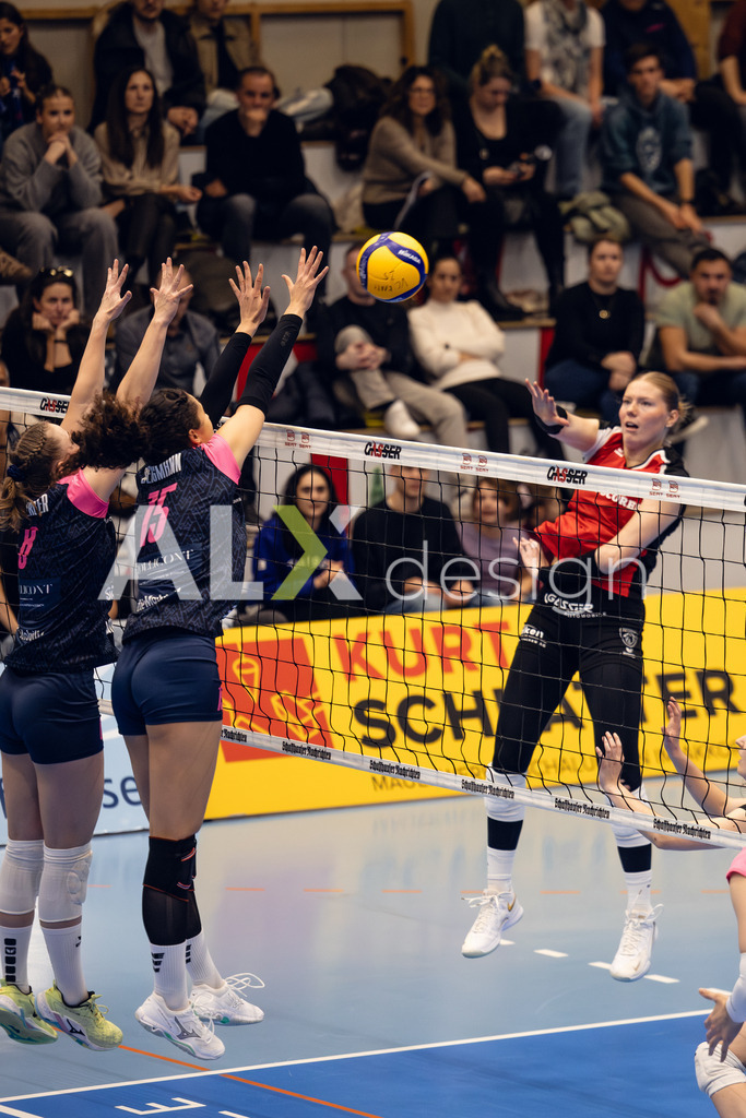 Volleyball I Frauen I Saison 2025-2026 I Volleyball NLA | Women I Round 14 I VC Kanti Schaffhausen - NLZ Volleyball Academy Zürich I 16.01.2026 | VC Kanti Schaffhausen - 9 Jordan Lockwood (USA) – Diagonal - Realisiert mit Pictrs.com