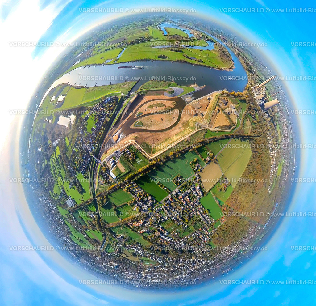 Dinslaken2211200023Emschermuendung | Luftbild der alten und der neuen Emschermündung auf der Stadtgrenze zwischen Dinslaken und Voerde, Mündung in den Fluß Rhein, Emscherumbau, EGLV, Emschergenossenschaft, neue Emschermündung, Fischtreppe, Ruhrgebiet, Nordrhein-Westfalen, Deutschland