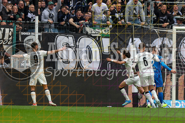 04.04.2026, GER, Fussball, Herren, 1. BL, Saison 2025/2026, Borussia Mönchengladbach - 1. FC Heidenheim | Wael Mohya (Borussia Mönchengladbach) Torjubel, jubelt nach seinem Treffer zum 1:0 