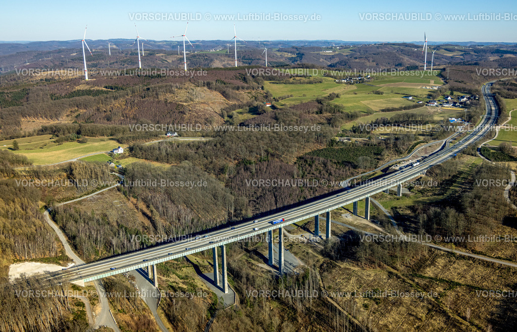 Hagen250302936 | Luftbild, Autobahnbrücke Talbrücke Brunsbecke der Autobahn A45, Waldgebiet, Eilpe, Hagen, Ruhrgebiet, Nordrhein-Westfalen, Deutschland