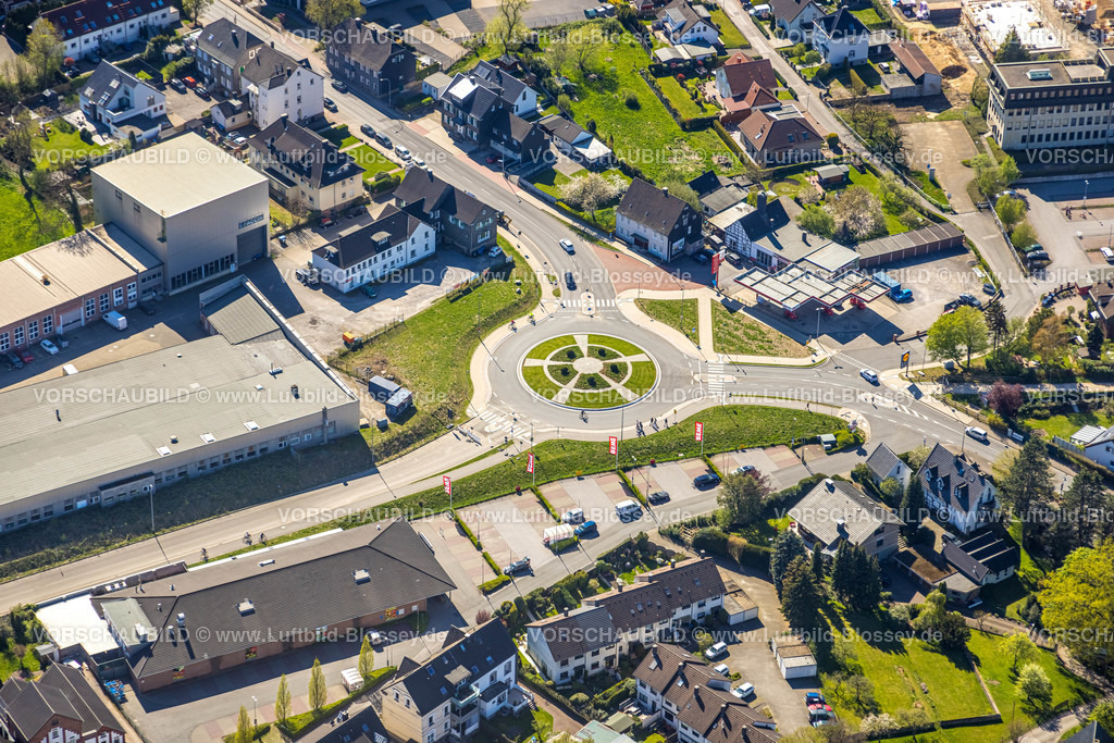 Sprockhoevel220403982 | Luftbild, Neuer Kreisverkehr an der Hauptstraße, Niedersprockhövel, Sprockhövel, Ruhrgebiet, Nordrhein-Westfalen, Deutschland