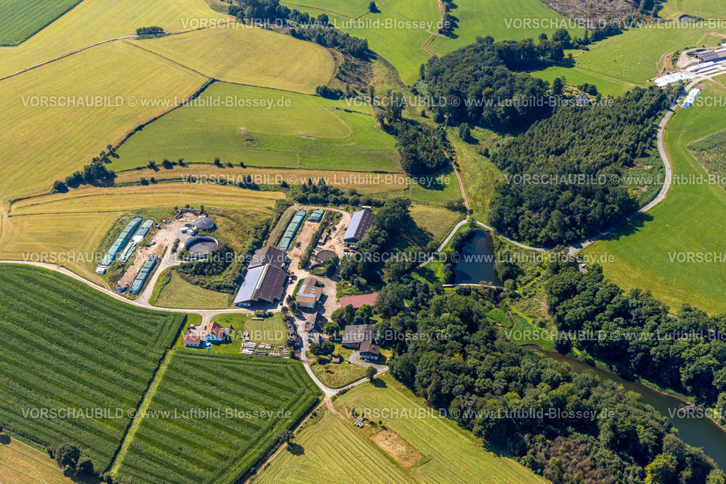 Ennepetal240814682 | Luftbild, Ottofülling Landwirtschaftsbetrieb, Böckel, Boßel, Breckerfeld, Ruhrgebiet, Nordrhein-Westfalen, Deutschland
