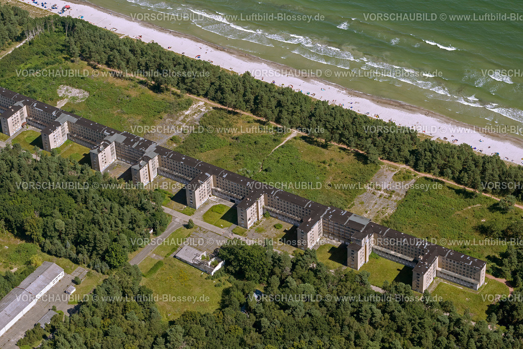 Ruegen12083265Prora | Luftbild, KdF Bad Prora, ehemalige Ferienanlage der Nationalsozialisten Kraft durch Freude, mit Sandstrand,  Binz, Insel Rügen, Mecklenburg-Vorpommern, Deutschland, Europa