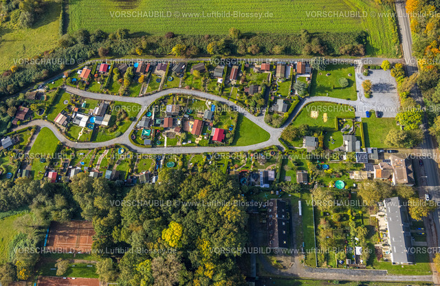 Luenen241012599 | Luftbild, KGV Glückauf e.V. Kleingärtnerverein, Tennisplätze Tennisclub Brambauer 1951 e.V., Brambauer, Lünen, Ruhrgebiet, Nordrhein-Westfalen, Deutschland
