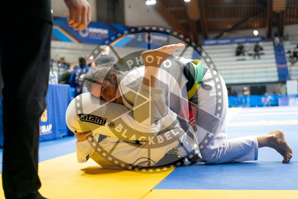 20240124PBB05275 | Fighters compete during the fifth day of the Brazilian Jiu-jitsu European Championship of the IBJJF in Paris, France, on January 24, 2024.