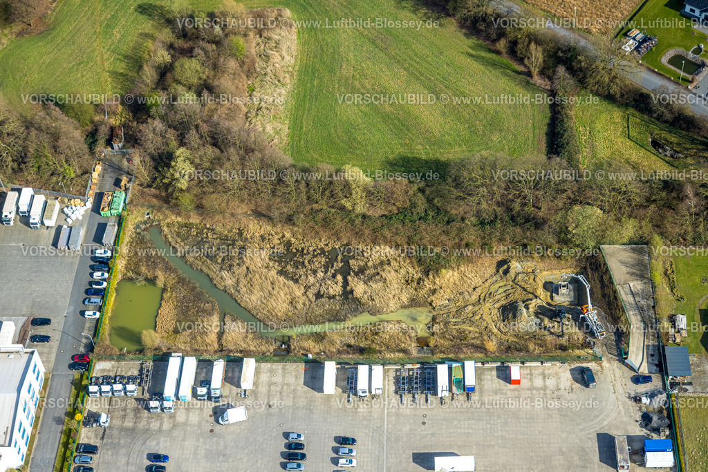 Selm260306907Bork | Luftbild, Baustelle zwischen Grilloweg und Dieselweg im Gewerbegebiet Gutenbergstraße, Bork, Selm, Münsterland, Nordrhein-Westfalen, Deutschland