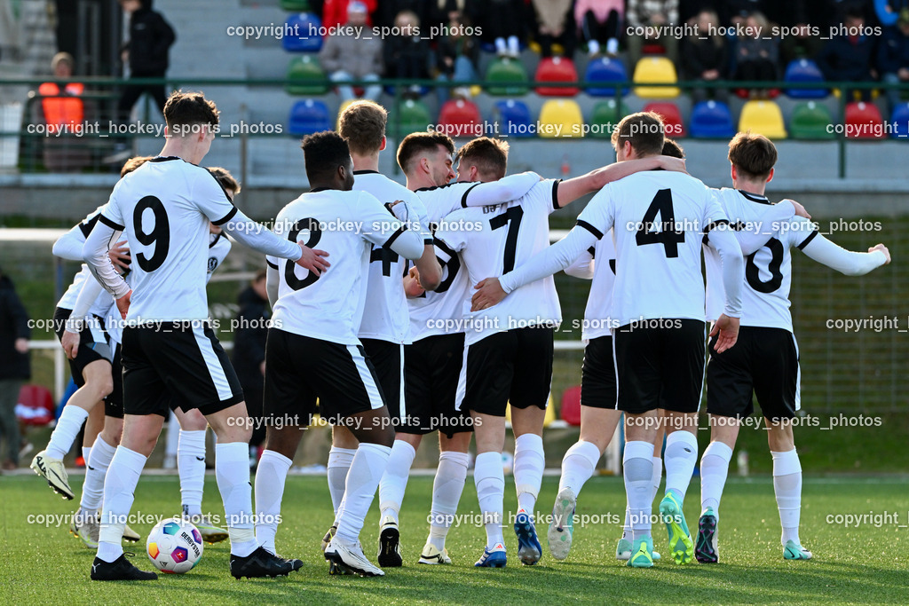 SV Spittal 1921 vs. ATUS Ferlach 24.3.2024 | Jubel SV Spittal, #9 Samuel Müllmann SV Spittal, #8 Rashidi Mohamed Udikaluka SV Spittal, #7 Ralph Roman Scheer SV Spittal, #4 Thomas Walker SV Spittal, SV Spittal 1921 vs. ATUS Ferlach 24.3.2024, SV Spittal 1921 vs. ATUS Ferlach am 24.03.2024 in Spittal an der Drau (Goldeck Stadion), Austria, (Photo by Bernd Stefan)