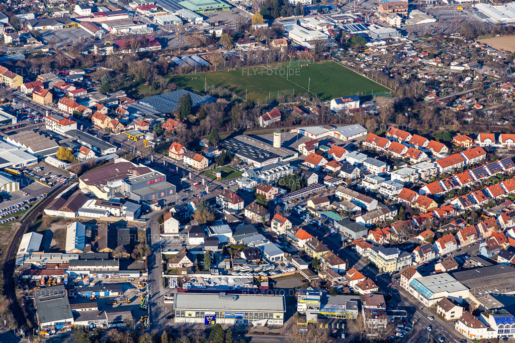Luftbild: Wormser Landstr in Speyer im Bundesland Rheinland-Pfalz in Deutschland. Foto: IMG_126013.jpg vom 07.03.2021 durch Werner Riehm/FLY-FOTO.de