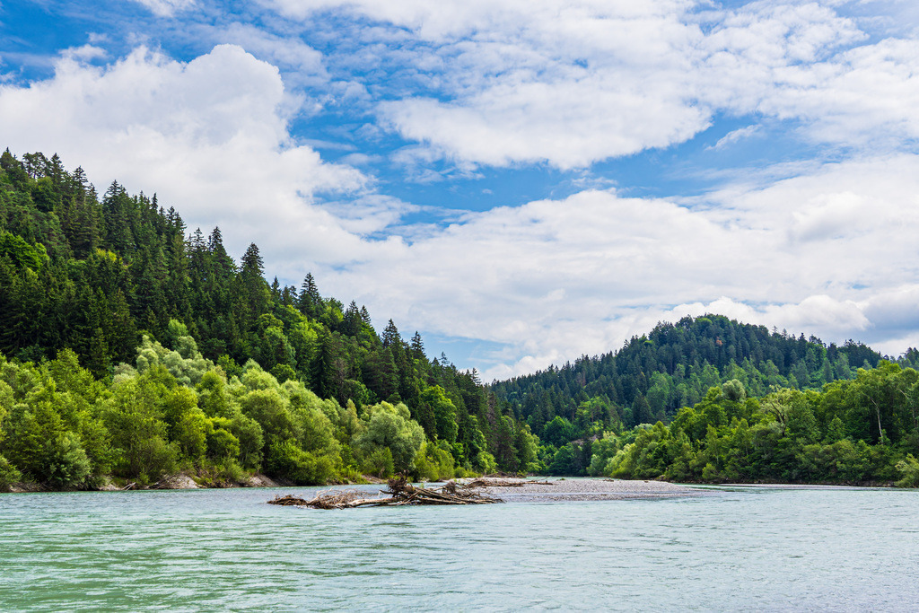 Der Fluss Lech bei Füssen in Bayern | Der Fluss Lech bei Füssen in Bayern.