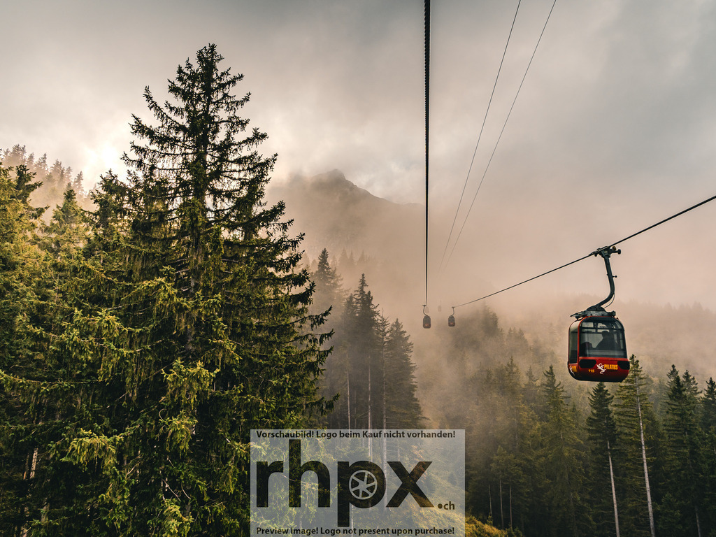 Aufstieg im Nebel | Aufstieg. Nebel. Stille.Sanft schwebt die Gondel durch den dichten Nadelwald, hinauf in die mystischen Wolken der hochalpinen Bergwelt. Die kühle Herbstluft und das Spiel aus Licht und Nebel versprechen ein Abenteuer in völliger Ruhe.Wähle unter "Produktauswahl" dein Wunschformat: Vom klassischen Wandbild über Puzzle &amp; Tassen bis zum digitalen Download (z.B. als Handy-Hintergrund). - Realisiert mit Pictrs.com