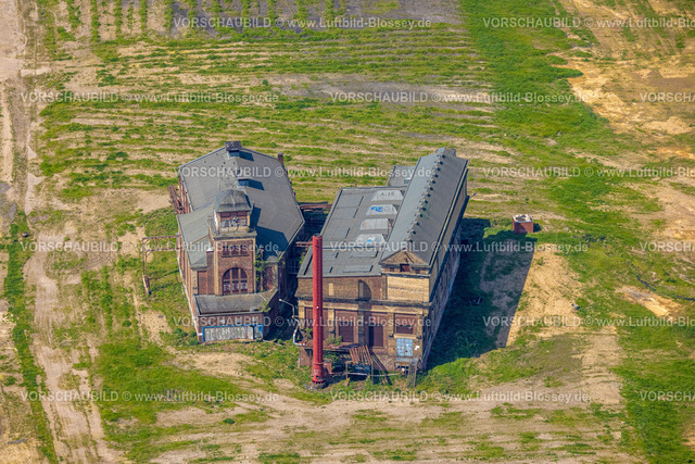Duesseldorf240501133 | Luftbild, Glasmacherviertel, historische Sehenswürdigkeit, Baustelle mit Neubau für grünes und urbanes Quartier, ehemals Gerresheimer Glashütte, alte Zechengebäude, Gerresheim, Düsseldorf, Rheinland, Nordrhein-Westfalen, Deutschland