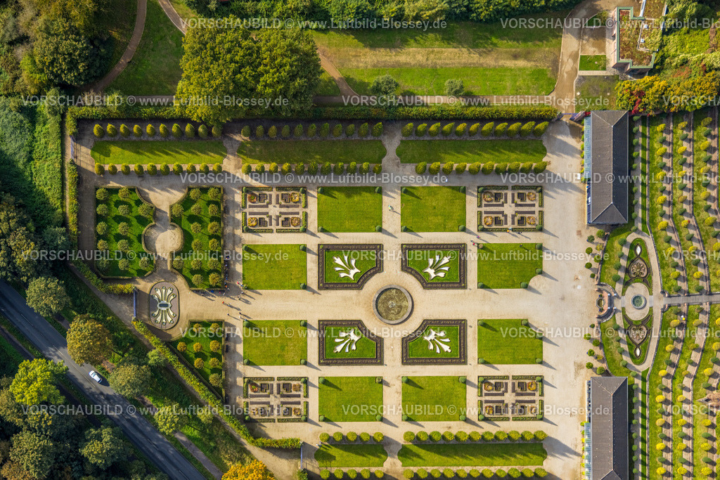 Kamp-Lintfort241013813 | Luftbild, Kloster Kamp Terrassengarten, Formen und Farben, Kamperbrück, Kamp-Lintfort, Ruhrgebiet, Nordrhein-Westfalen, Deutschland