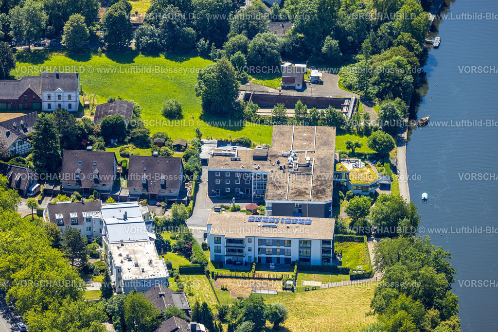 Muelheim230703728 | Luftbild, Haus Ruhrgarten Seniorenheim, am Leinpfad und Fluss Ruhr, Menden und Ickten, Mülheim an der Ruhr, Ruhrgebiet, Nordrhein-Westfalen, Deutschland